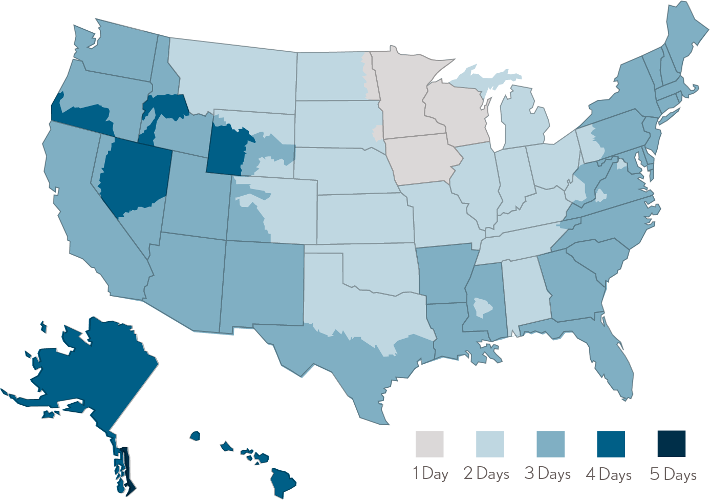 ground shipping map